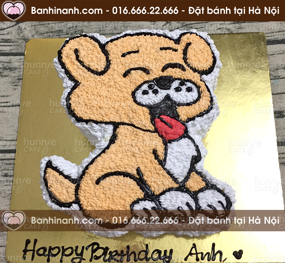 Bánh gato sinh nhật cắt hình 3D con chó cún thè lưỡi cực yêu tặng các bé 1126 - Bánh gato sinh nhật ngon đẹp