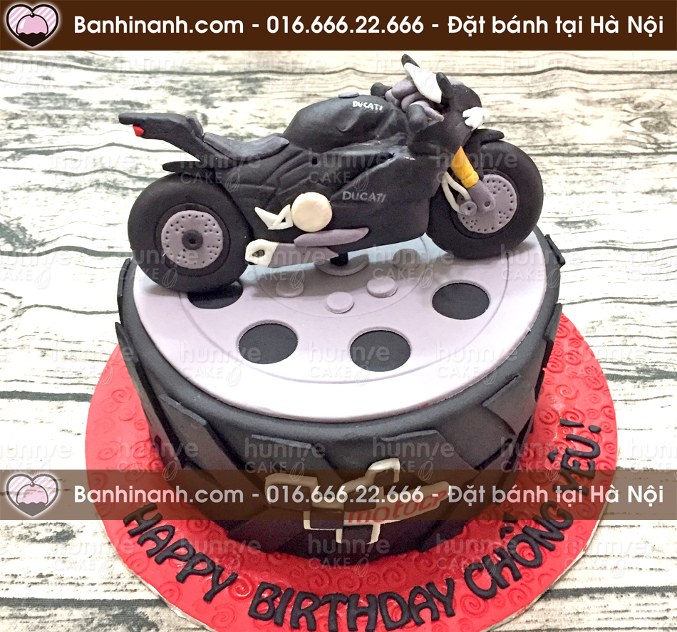 Bánh gato sinh nhật làm hình chiếc xe máy moto phân khối lớn Ducati tặng chồng yêu, bạn trai 3440 - Bánh gato sinh nhật ngon đẹp