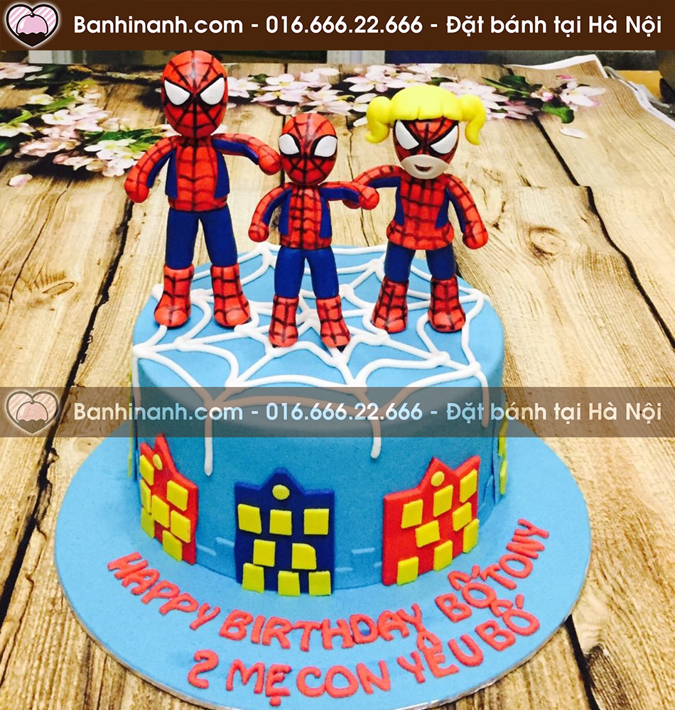 Bánh sinh nhật cả nhà là siêu nhân người nhện - Spiderman bá đạo 3985 - Bánh gato sinh nhật ngon đẹp