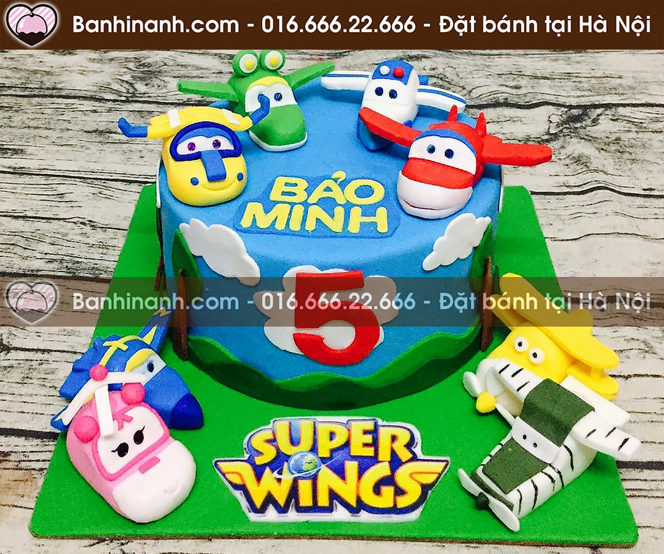 Bánh sinh nhật đẹp fondant hình Super Wings - Đội bay siêu đẳng 3878 - Bánh gato sinh nhật ngon đẹp