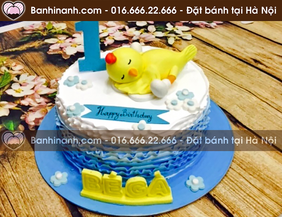 Bánh sinh nhật đẹp hình con gà con đang ngủ ngoan rất bình yên, thư giãn 3935 - Bánh gato sinh nhật ngon đẹp