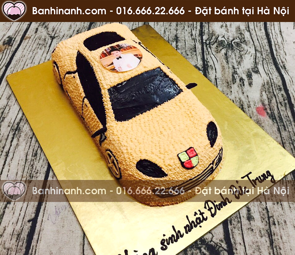 Bánh sinh nhật dựng hình 3D chiếc siêu xe ô tô Porsche Panamera đẳng cấp 645 - Bánh gato sinh nhật ngon đẹp