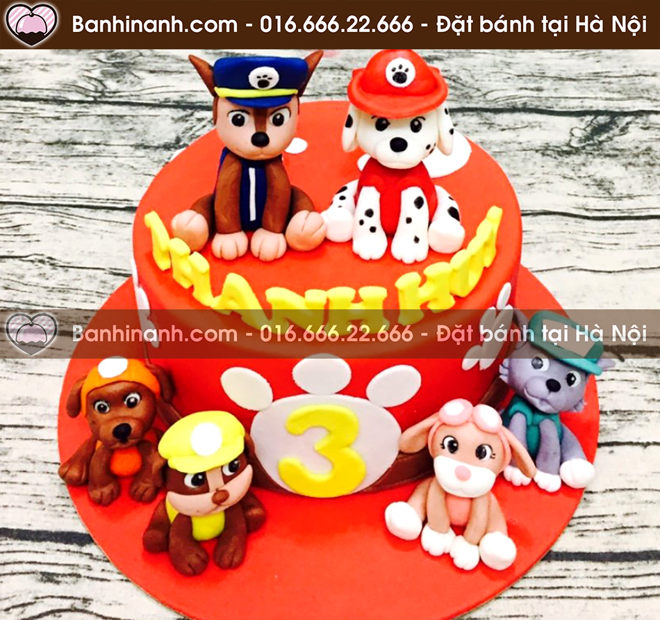 Bánh sinh nhật hình những chú chó con cực yêu trong - Đội cứu hộ cún con - Paw patrol  3414 - Bánh gato sinh nhật ngon đẹp