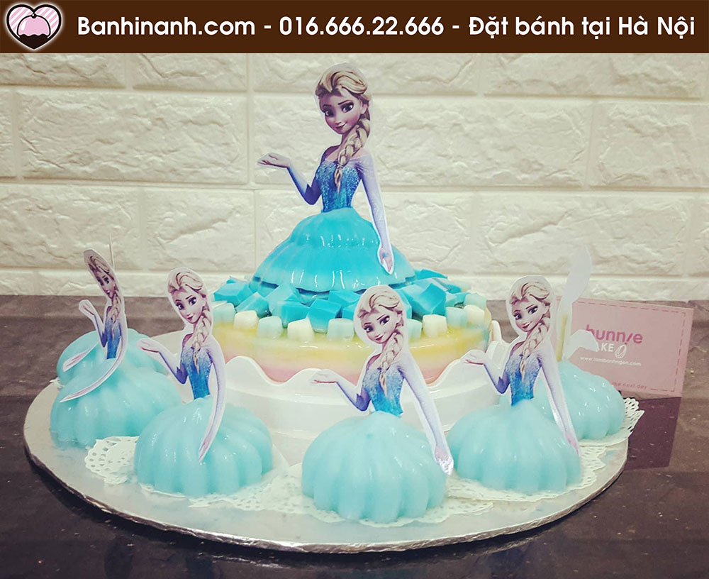 Bánh sinh nhật thạch tạo hình công chúa Elsa đáng yêu 4767 - Bánh gato sinh nhật ngon đẹp