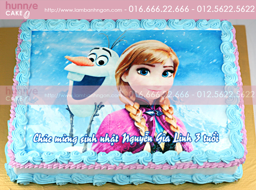 Bánh in ảnh công chúa Anna xinh xắn trong phim Frozen 1465 - Bánh gato sinh nhật ngon đẹp