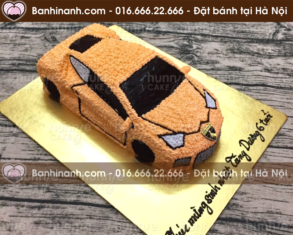Bánh sinh nhật dựng hình 3D siêu xe ô tô Lamborghini Aventador 1381 - Bánh gato sinh nhật ngon đẹp
