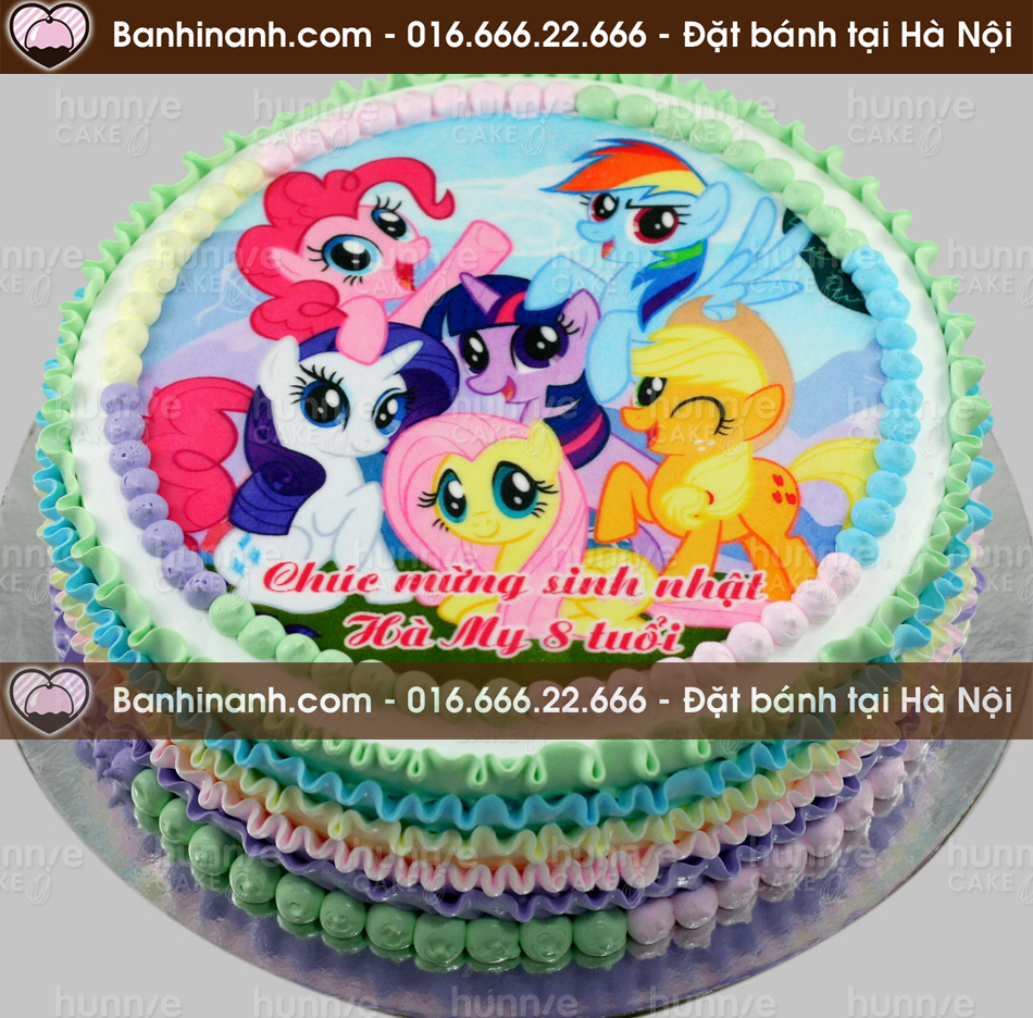 Bánh gato in hình gia đình ngựa Pony đủ các mầu sắc rực rỡ 2587 - Bánh gato sinh nhật ngon đẹp
